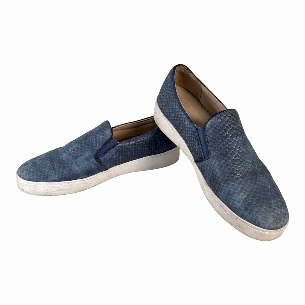 Vionic Splendid Midi Blue Snake Slip On Comfort Sneaker Loafer Size 8.5